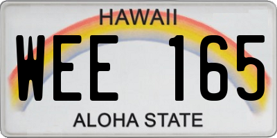 HI license plate WEE165