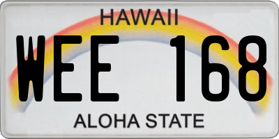 HI license plate WEE168