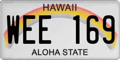 HI license plate WEE169