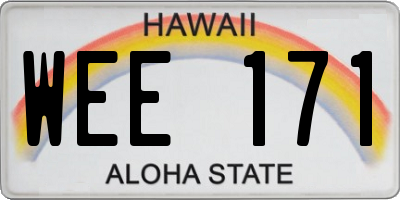 HI license plate WEE171