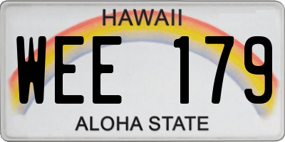HI license plate WEE179