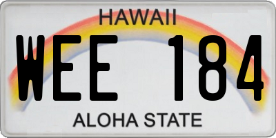 HI license plate WEE184