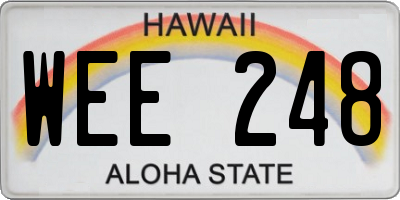 HI license plate WEE248