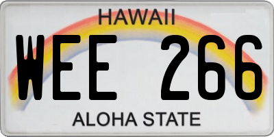 HI license plate WEE266