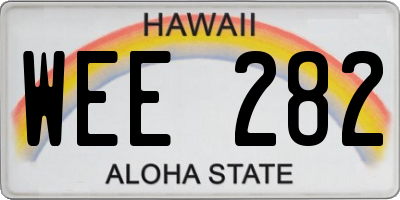 HI license plate WEE282