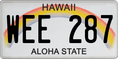HI license plate WEE287
