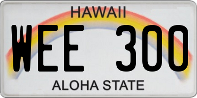 HI license plate WEE300