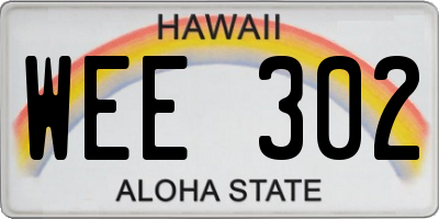 HI license plate WEE302