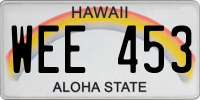 HI license plate WEE453