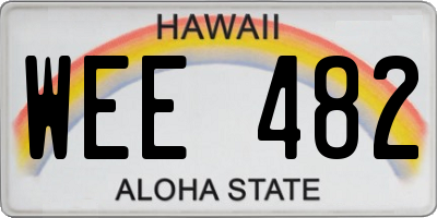 HI license plate WEE482