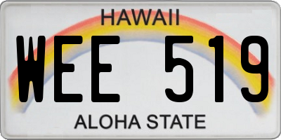 HI license plate WEE519