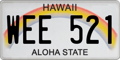 HI license plate WEE521