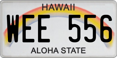 HI license plate WEE556