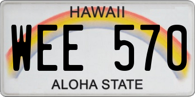 HI license plate WEE570