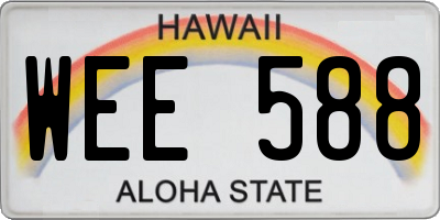 HI license plate WEE588