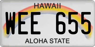 HI license plate WEE655