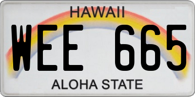HI license plate WEE665