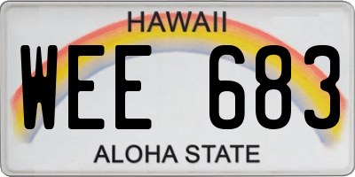 HI license plate WEE683