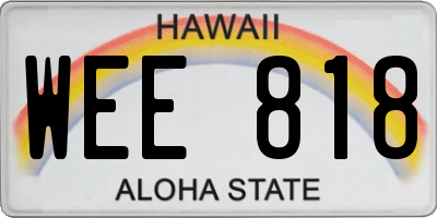 HI license plate WEE818