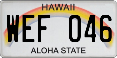 HI license plate WEF046