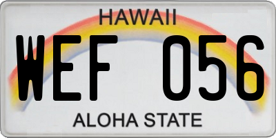 HI license plate WEF056