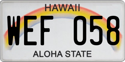 HI license plate WEF058