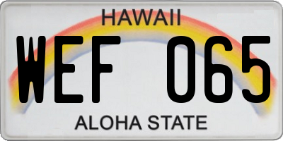 HI license plate WEF065