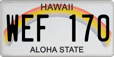 HI license plate WEF170