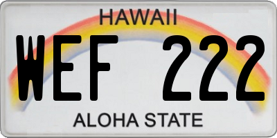 HI license plate WEF222