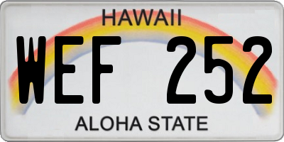HI license plate WEF252