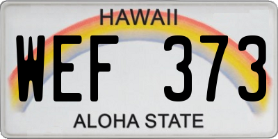 HI license plate WEF373