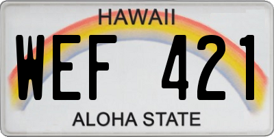 HI license plate WEF421
