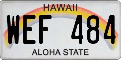 HI license plate WEF484