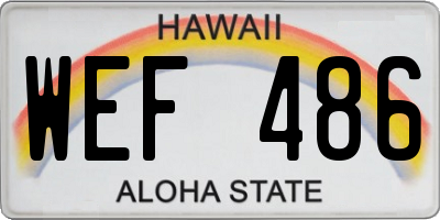 HI license plate WEF486
