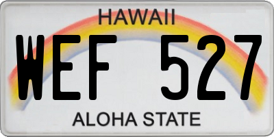 HI license plate WEF527