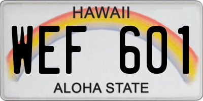 HI license plate WEF601