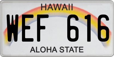 HI license plate WEF616