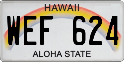 HI license plate WEF624