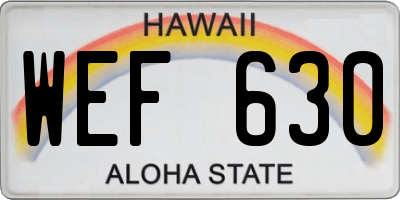 HI license plate WEF630