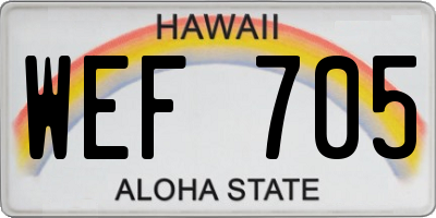 HI license plate WEF705