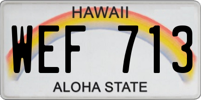 HI license plate WEF713