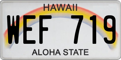 HI license plate WEF719