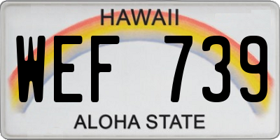 HI license plate WEF739