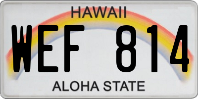 HI license plate WEF814