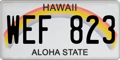HI license plate WEF823