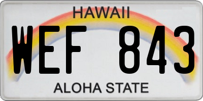 HI license plate WEF843