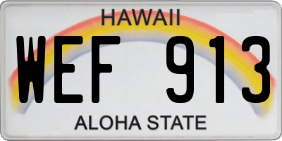 HI license plate WEF913