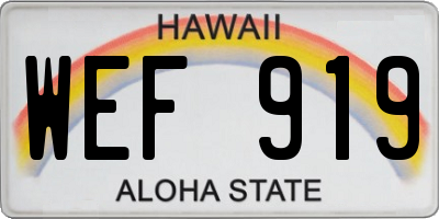HI license plate WEF919