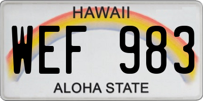 HI license plate WEF983