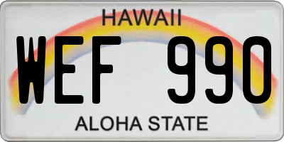 HI license plate WEF990